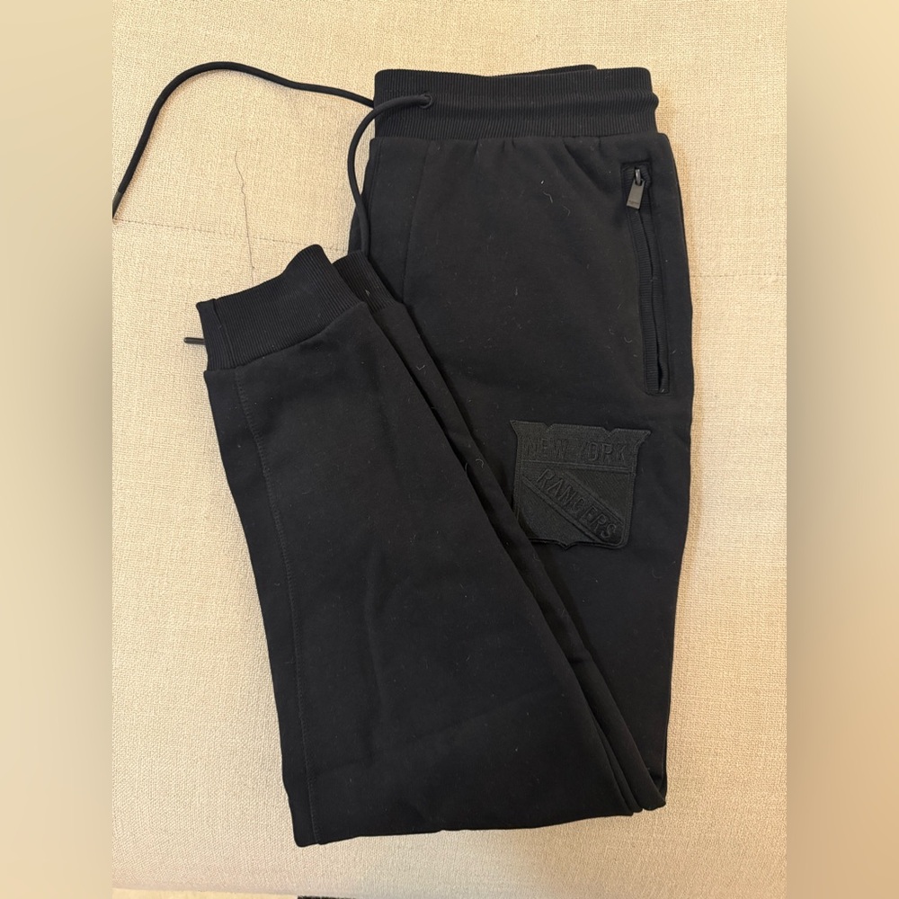 NHL NY Rangers Unisex Black Jogger Sweatpants NWT